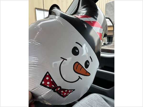 Indiana Land Cruisers 2023 Holiday Party Frosty the Snowman balloon